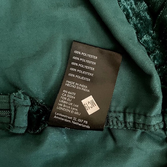 Free People Annalise Velvet Skirt Womens 10 Green Deep Teal Mini Jewel Tone NYE - Picture 7 of 9